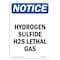 Signmission OSHA Notice Sign, 10" Height, Rigid Plastic, Hydrogen Sulfide H2S Lethal Gas Sign, Portrait OS-NS-P-710-V-13582 - alternate 1